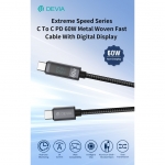Cavo da type c a type c 60w ricarica rapida devia 1,2mt con lcd