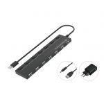 Hub 7 porte usb 2.0 (hubbies08bp) nero alimentato