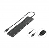 Hub 7 porte usb 2.0 (hubbies08bp) nero alimentato