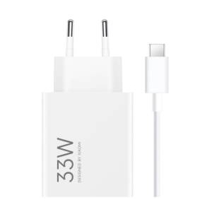 Xiaomi 33w wall charging combo usb-a + cavo usb-c white