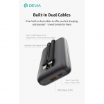 Mini power bank ultra4 da 22,5 w con 2 cavi integrati 20000 grigio