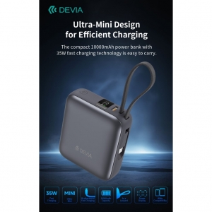 Power bank ultra1 carica rapida pd 35w 10.000 mah con cavo tipo-c