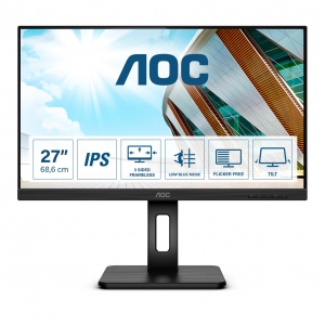 Monitor aoc 27' 27p2q fhd ips pivot vga dvi hdmi usb-c