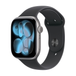 Apple watch series 11gps46mmspace grey aluminium case with black sport band - m/l