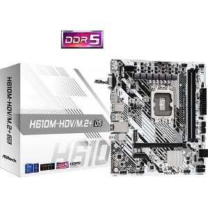 Scheda madre asrock h610m-hdv/m.2 m-atx sk1700 2*ddr5 vga+hdm+dp