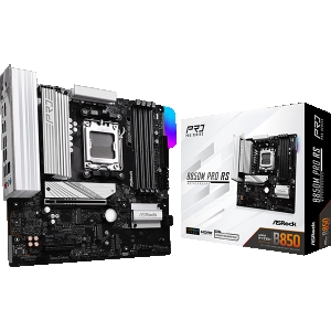 Scheda madre asrock b850m pro rs sk am5 4*ddr5 m.2 raid hdmi+dp