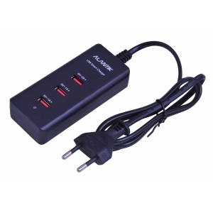 Caricatore ac/usb 3 porte 15w alantik