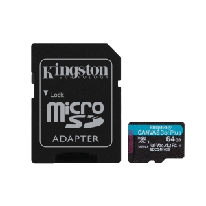 Micro sd 64gb kingston canvas go plus sdcg4/64gb 200r a2 u3 v30