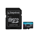 Micro sd 64gb kingston canvas go plus sdcg4/64gb 200r a2 u3 v30