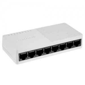 Hikvision switch 8 porte gigabit plastico, l2, unmanaged, rj45 ports, desktop plastic switch