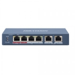Hikvision switch 10/100 hi-poe metallico l2, unmanaged, 4 10/100m rj45 poe ports, 2 10/100m rj45 upl