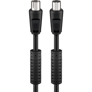 Cavo antenna 1,5 m. nero con ferrite antidisturbo