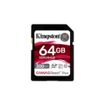 Kingston technology 64gb canvas react plus sdxc uhs-ii 300r/260w u3 v90 for full hd/4k/8k