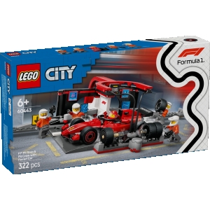 Lego city 60443 f1 - pit stop & pit crew with ferrari car