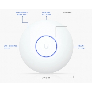 Access point ubiquiti unifi u7-lite 4300 mbit/s wifi7 poe white