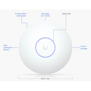 Access point ubiquiti unifi u7-lr 7300 mbit/s wifi7 poe white