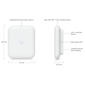 Access point ubiquiti unifi u7-outdoor 4300 mbit/s wifi7 poe