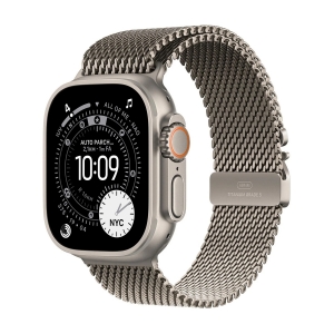 Apple watch ultra 3gps + cellular49mmnatural titanium case with natural titanium milanese loop -