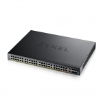 Zyxel switch managed layer 3 lite, 48x gbpoe , 2x 10gpoe 600w, 4 sfp+, rack, nflex
