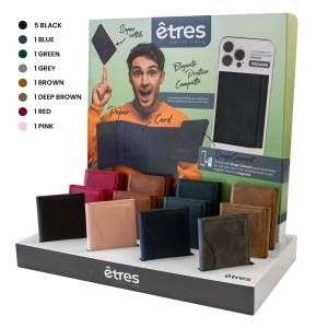 Kit 12 portafogli smart wallet classic 5*nero + 1*colore +expo