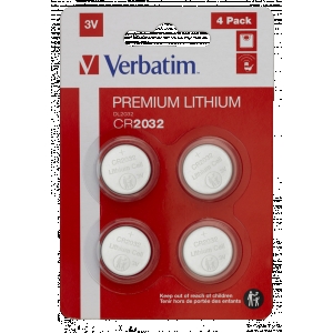 Batterie al litio cr2032 3v a bottone blister 4 pz verbatim