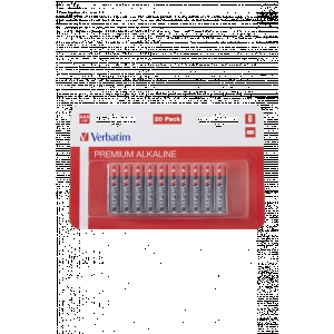 Batteria mini stilo aaa alcalina blister 20 pz verbatim