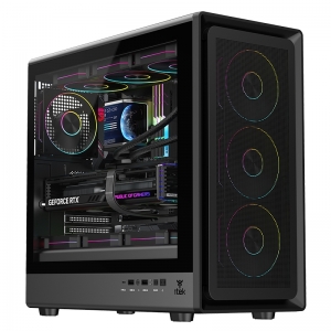Case atx itek meshcore 36b gaming 4*12cm argb mesh +fan glass(l)