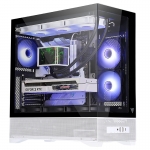 Case showbui 37wb - gaming tower- atx- 3x12cm argb fan- type-c- 2xusb3.0- side & front panel temp glass- white black edition