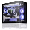 Case showbui 37wb - gaming tower- atx- 3x12cm argb fan- type-c- 2xusb3.0- side & front panel temp glass- white black edition