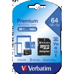 Micro sd 64gb verbatim classe 10 uhs-1 con adattatore sd