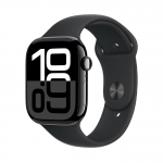 (refurbished) smartwatch apple watch series 10 gps (a2999) aluminium 46mm 64gb oled touchscreen black [grade a]