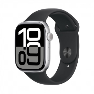 (refurbished) smartwatch apple watch series 10 lte gps (a3003) titanium 46mm 64gb oled touchscreen silver black [grade a]