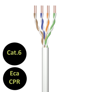 Matassa cavo rete utp cat6 305mt cca solido awg23 cpr eca ewent