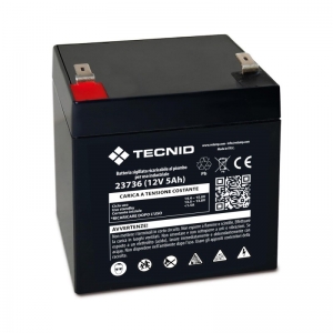 Batteria per ups al piombo 12v 5ah velamp tecnid attacchi faston