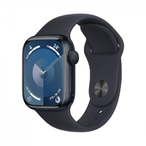 (refurbished) smartwatch apple watch series 9 gps (a2978) aluminium 41mm 64gb oled touchscreen midnight [grade a]