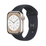 (refurbished) smartwatch apple watch series 8 gps (a2770) aluminium 41mm 32gb oled touchscreen starlight midnight [grade b]