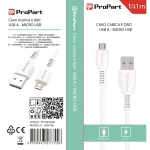 Cavo da usb a micro usb propart 2.1a 1mt bianco