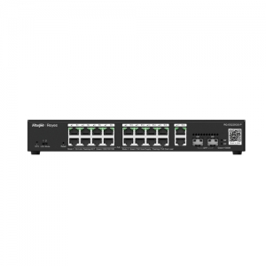 Reyee smart switch poe gigabit 20 p. 16 p. poe/poe+, 2 p. uplink gigabit rj45/sfp, power budget 250w