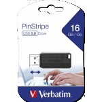 Pen drive 16gb usb 2.0 verbatim pinstripe black