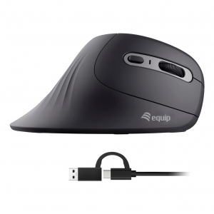 Mouse ergonomico con cavo (usb-c+a) - verticale (245119)
