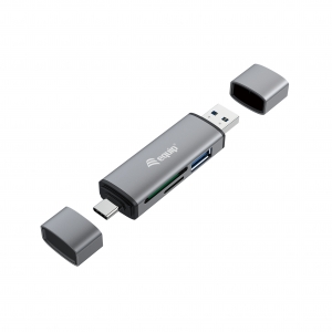 Lettore di schede multicard con hub usb 3.2 gen 1 esterno otg (245460)
