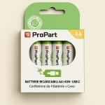 Batteria stilo litio ricaricabile 1250mha 4pz cavo ric. propart