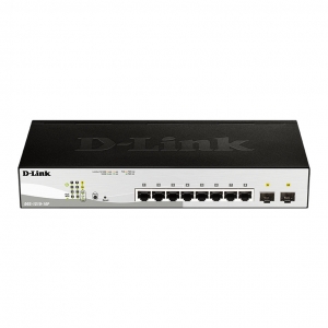 Hub switch 8 porte gigabit d-link dgs-1210-10p poe 2p sfp smart+