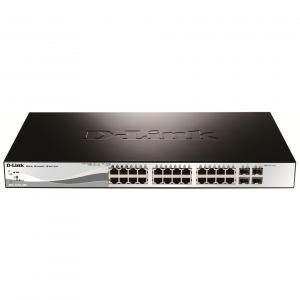 Hub switch 24 porte gigabit d-link dgs-1210-28p poe 4*sfp smart+