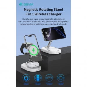 Supporto magnetico e carica wireless 15 watt per smartphone apple watch e airpods