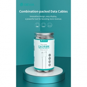 Set cavi in barattolo usb-c a usb-c pd 60w intrecciati fast charge (30 pezzi, 1 m, 3a)