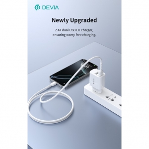 Caricatore ac/usb devia 2*usb 12w bianco