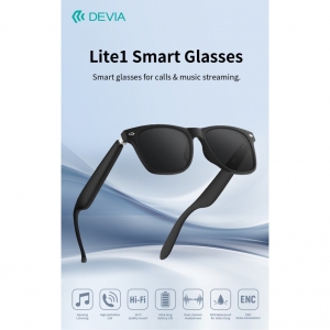 Occhiali smart devia lite1 open ear con canc. rumore bt 5.4 bk