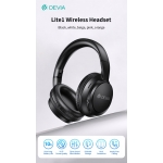Cuffie bluetooth 5.4 devia lite1 audio aac ric typec con mic. bk