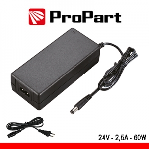 Alim. universale 24v 2.5a 60w propart connettore 5.5x2.5mm